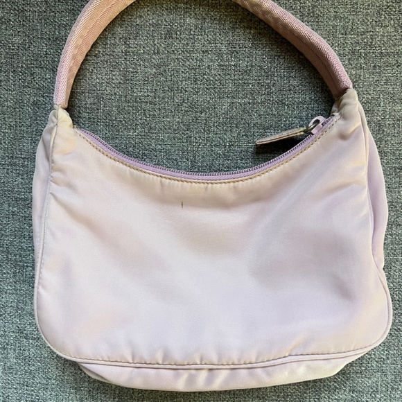 Prada Vintage Tessuto Logo Nylon Mini Bag in Pale Pink Lavender - Picture 2 of 16